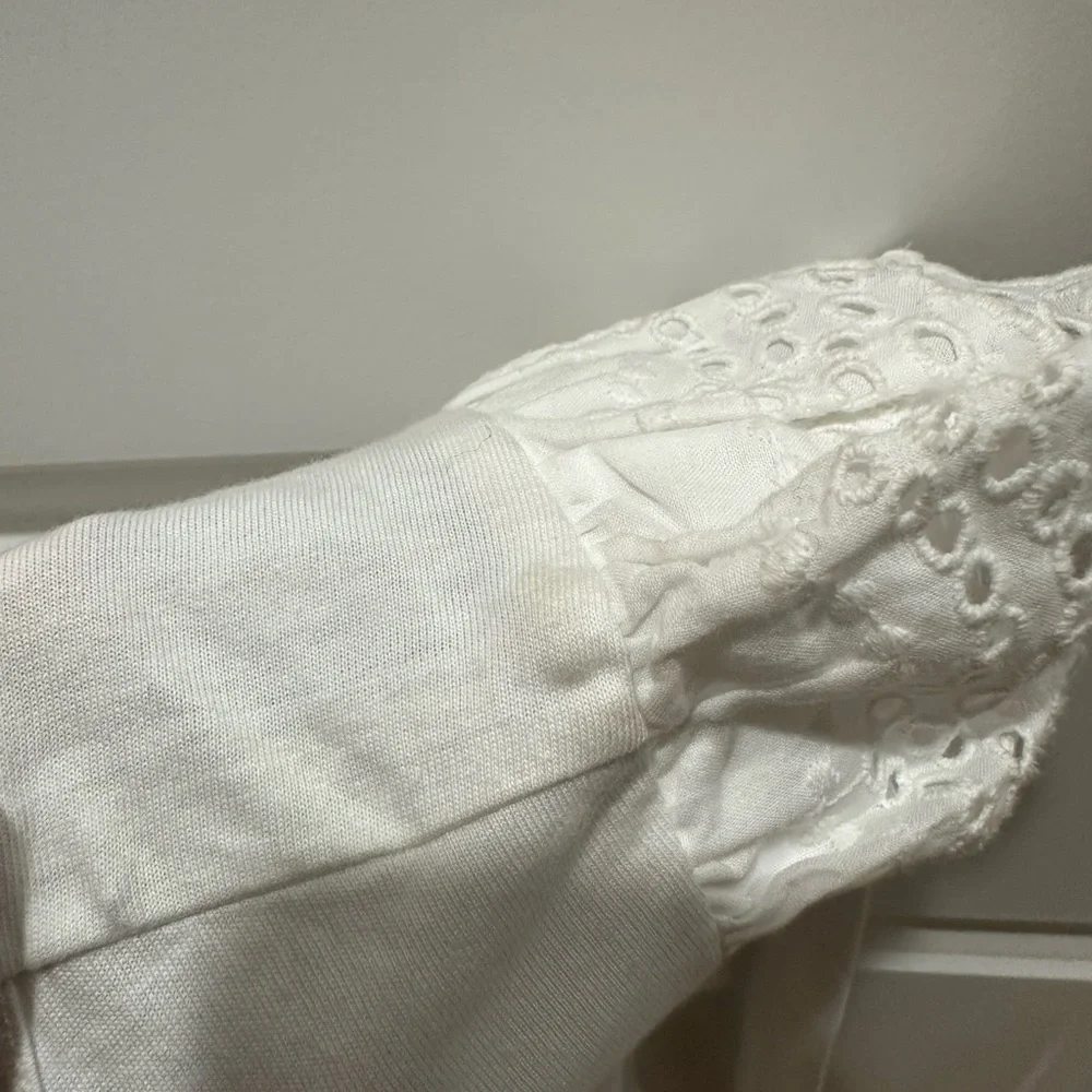 Joe's Jeans White Lace Accent Long Sleeve Shirt